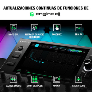 Denon DJ SC LIVE 4 - Contrôleur DJ autonome, mixeur quatre canaux, Amazon Music, Wi-Fi, haut-parleurs, compatible Serato DJ et Virtual DJ - DJ FOR LIFE