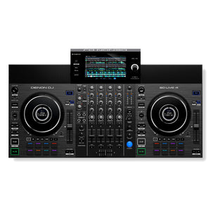 Denon DJ SC LIVE 4 - Contrôleur DJ autonome, mixeur quatre canaux, Amazon Music, Wi-Fi, haut-parleurs, compatible Serato DJ et Virtual DJ - DJ FOR LIFE