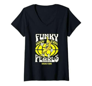 Femme Disco Banana T-Shirt avec Col en V - DJ FOR LIFE