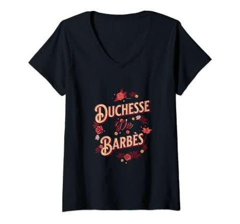 Femme Duchesse de Barbès T-Shirt avec Col en V - DJ FOR LIFE