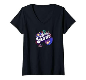 Femme Funk Flower T-Shirt avec Col en V - DJ FOR LIFE