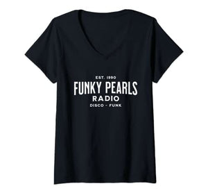 Femme Funky Pearls T-shirt Avec Col En v | Funky Pearls