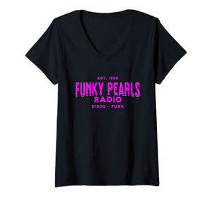 Femme Funky Pearls T-shirt Avec Col En v | Funky Pearls