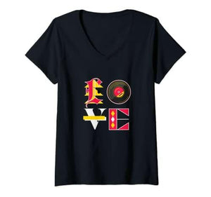 Femme Love Vinyl T-Shirt avec Col en V - DJ FOR LIFE