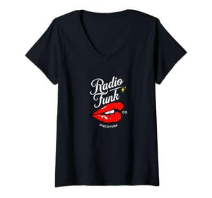 Femme Radio Funk Smack T-Shirt avec Col en V - DJ FOR LIFE